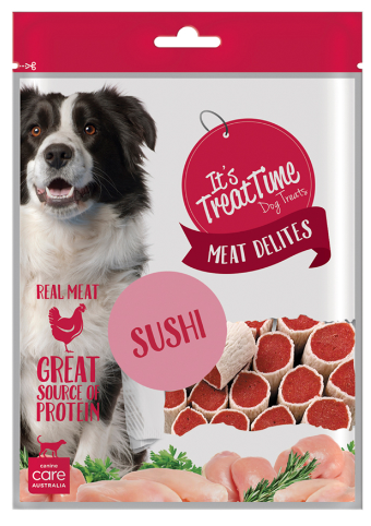 It's Treat Time Chicken Jerky Roll Sushi