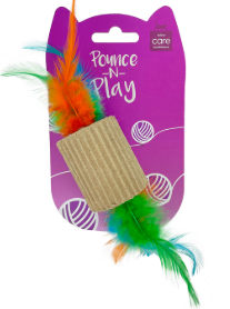 Feline Care Cardboard Roller with Feathers