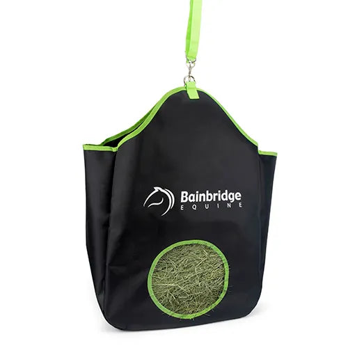 Hay bag feeder with hole