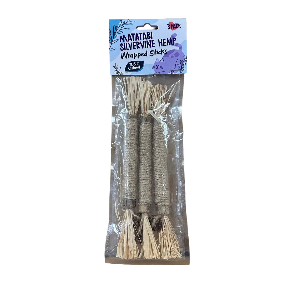 Silvervine Hemp Wrapped Sticks - 3 Pack.