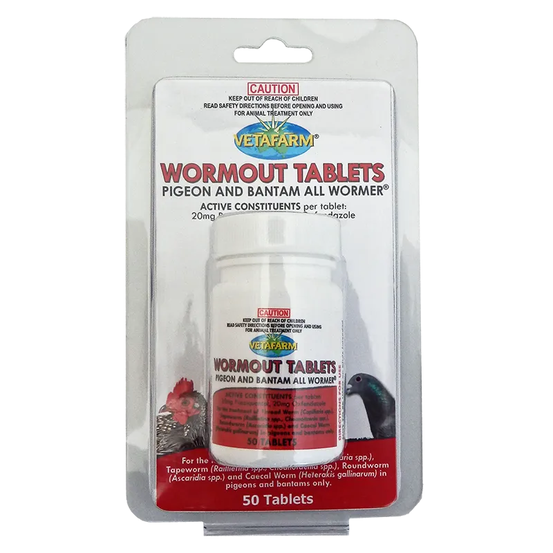 Vetafarm Pigeon & Bantam Wormout Tabs