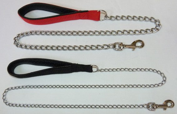 Chain Lead with Webbed Soft Feel Handle