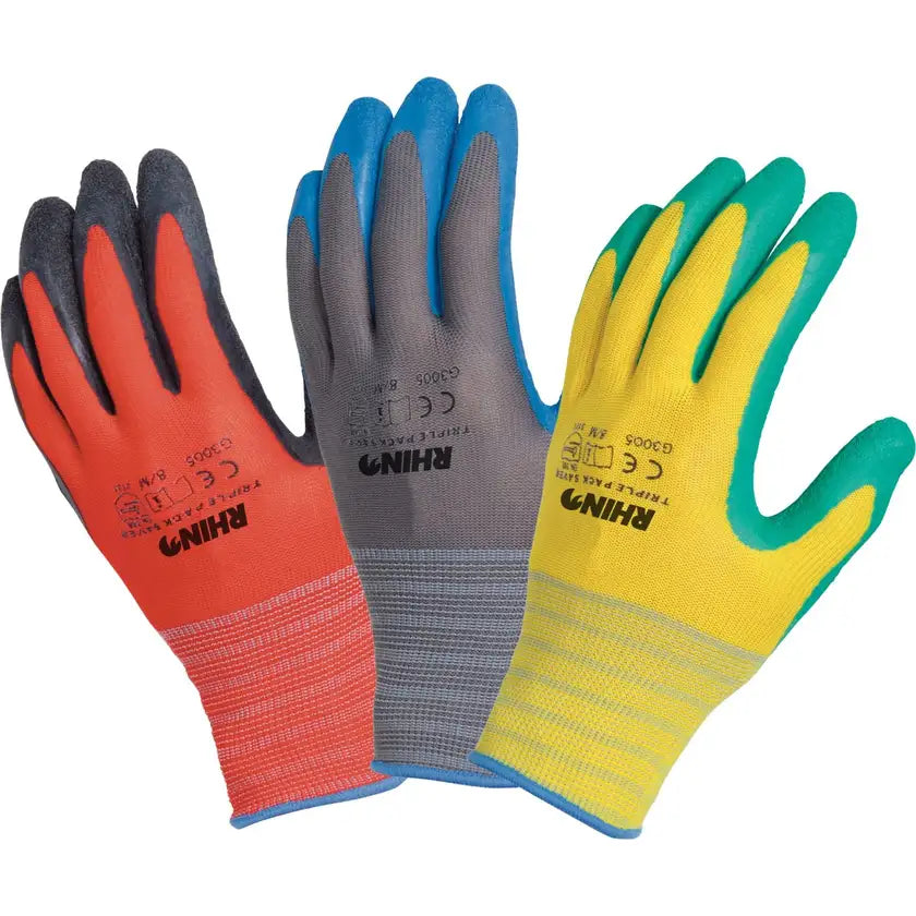 Rhino Triple Pack Saver Gloves Large