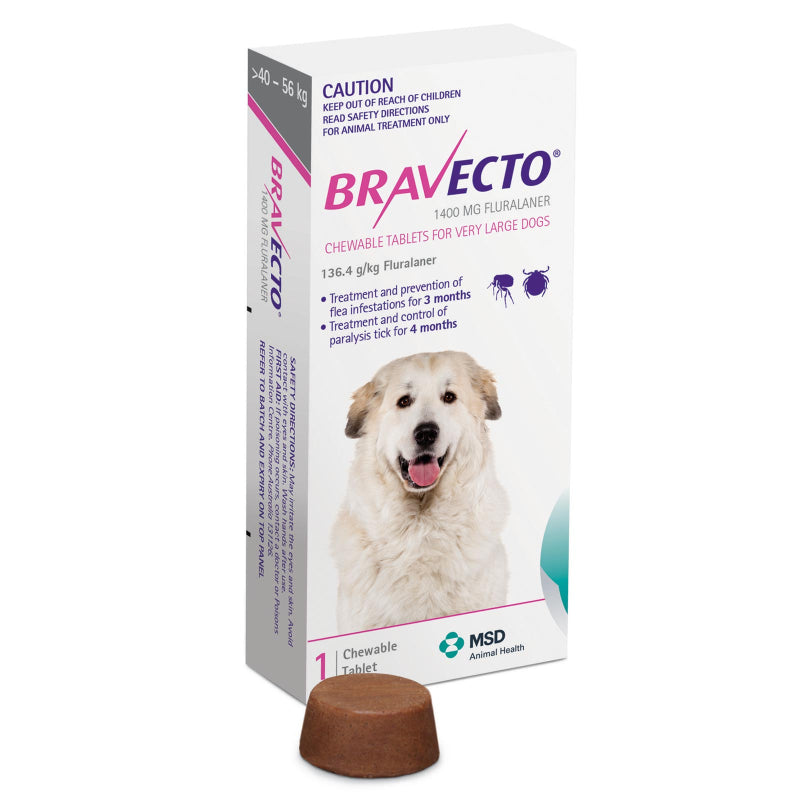 Bravecto Very large Dog Purple 1400mg 1 pack